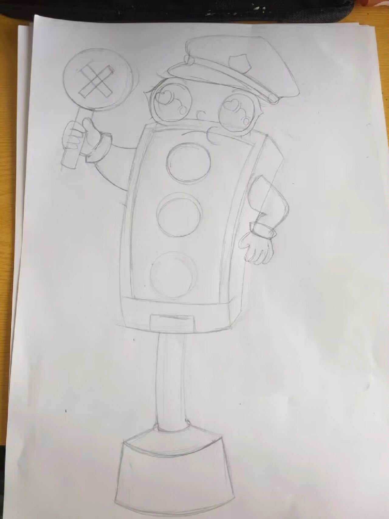 [红绿灯]学前教育简笔画红绿灯拟人 学前教育前面画红绿灯拟人 重画了
