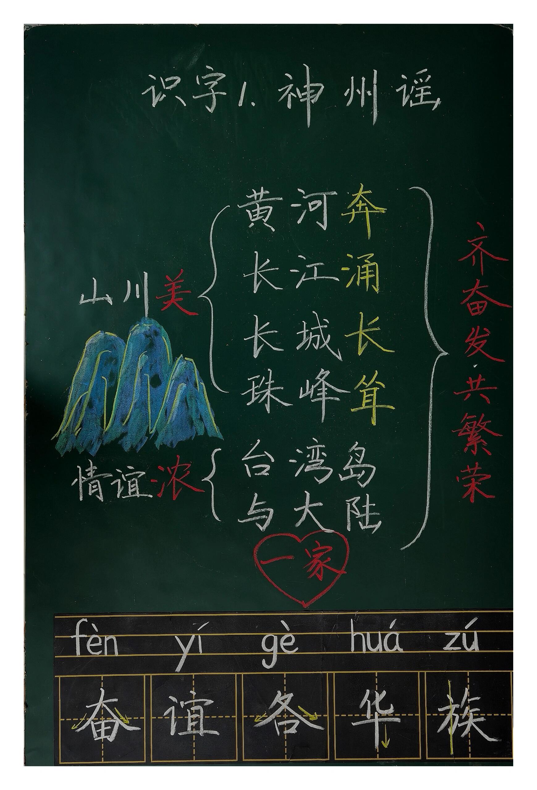 板书设计/二年级下:识字1《神州谣》      板书设计/二年级下:识字1
