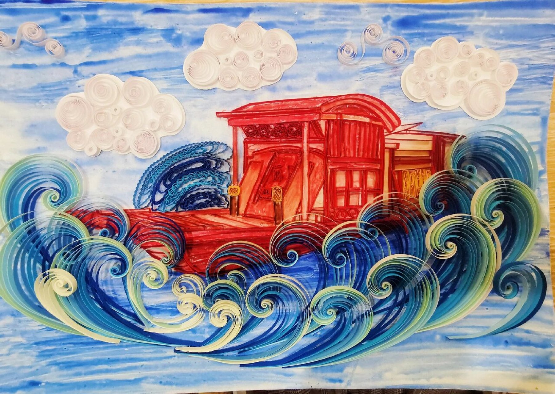 手工--衍纸~红船精神