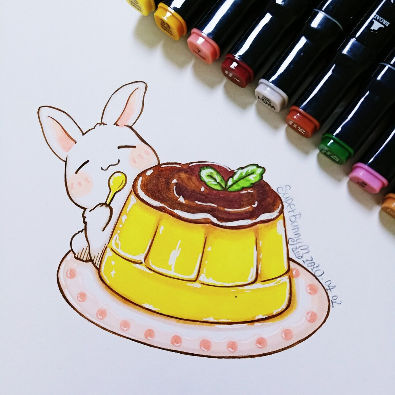 叮咚~ 您点的蛋味焦糖布丁来啦~ 92929292 #简笔画教程