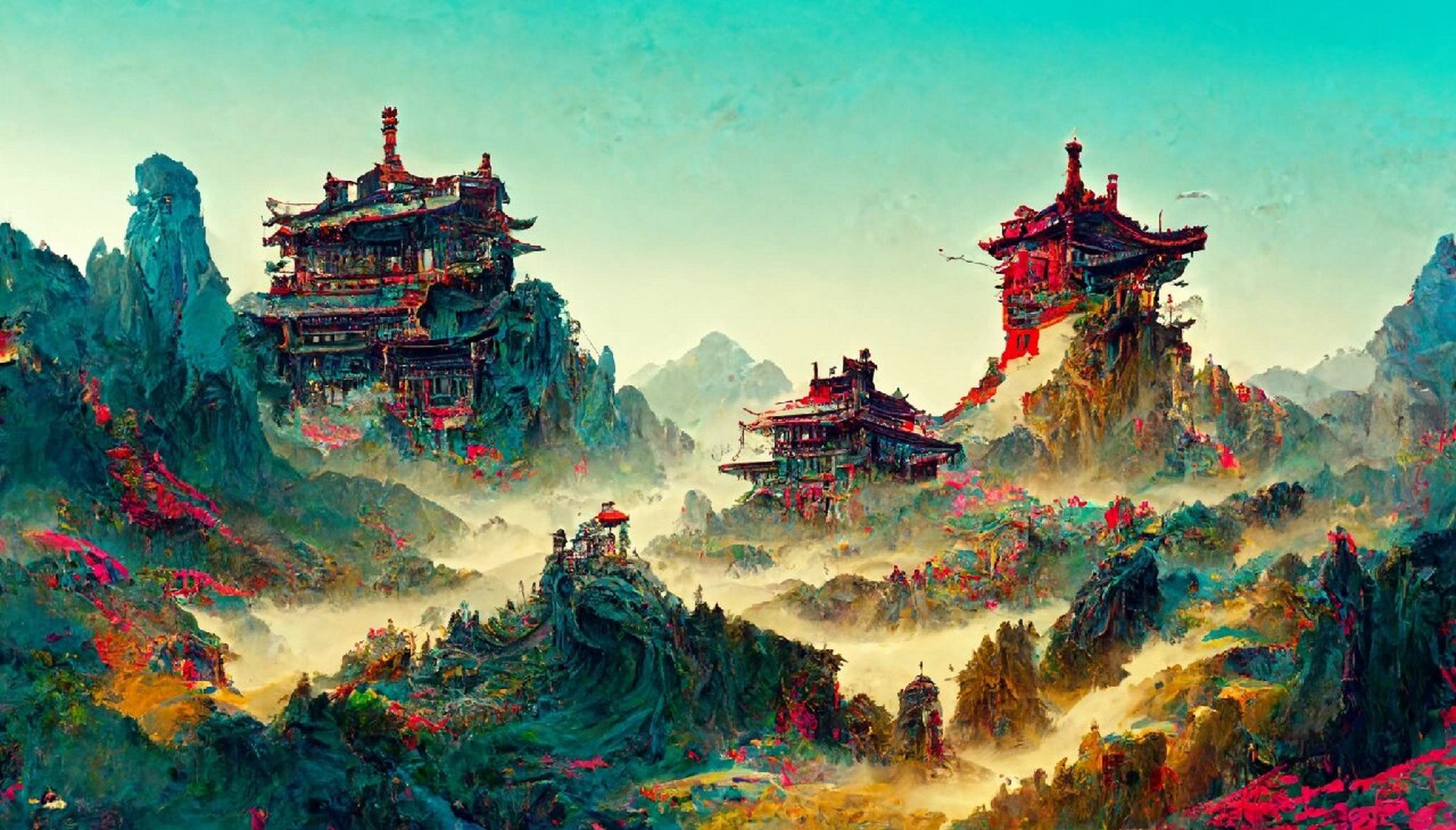 壮阔山河 | ai中国风插画 "此生无悔入华夏,来世还做中国人9899"