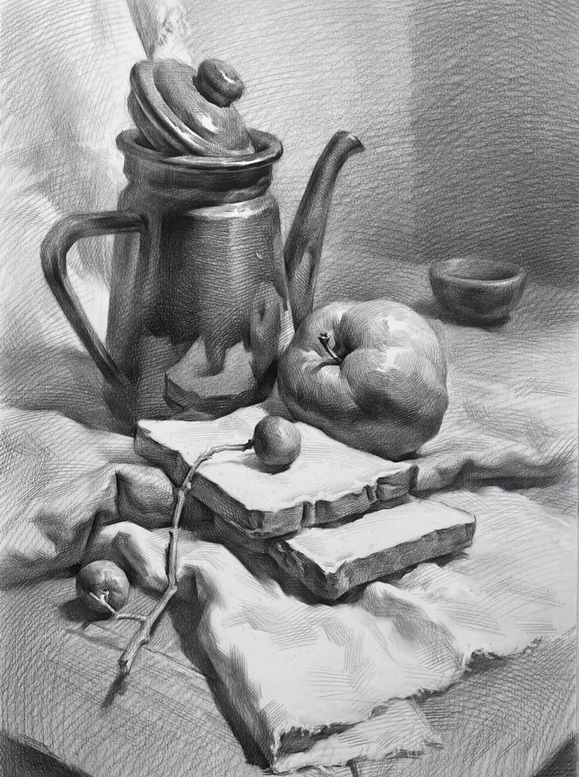 分享几组素描静物组合【每日分享】97 素描静物写生临摹对照图