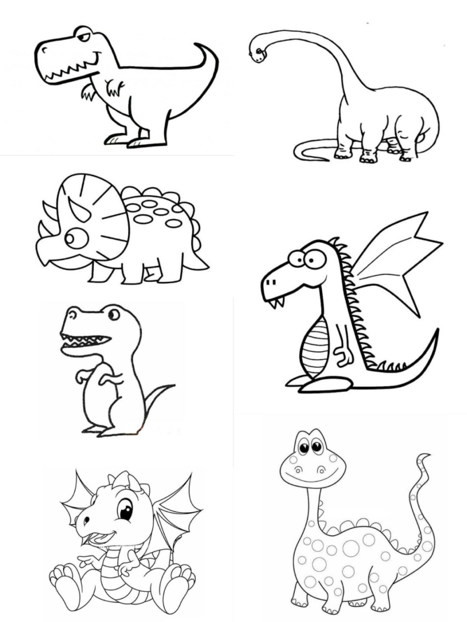 各种恐龙简笔画图片
