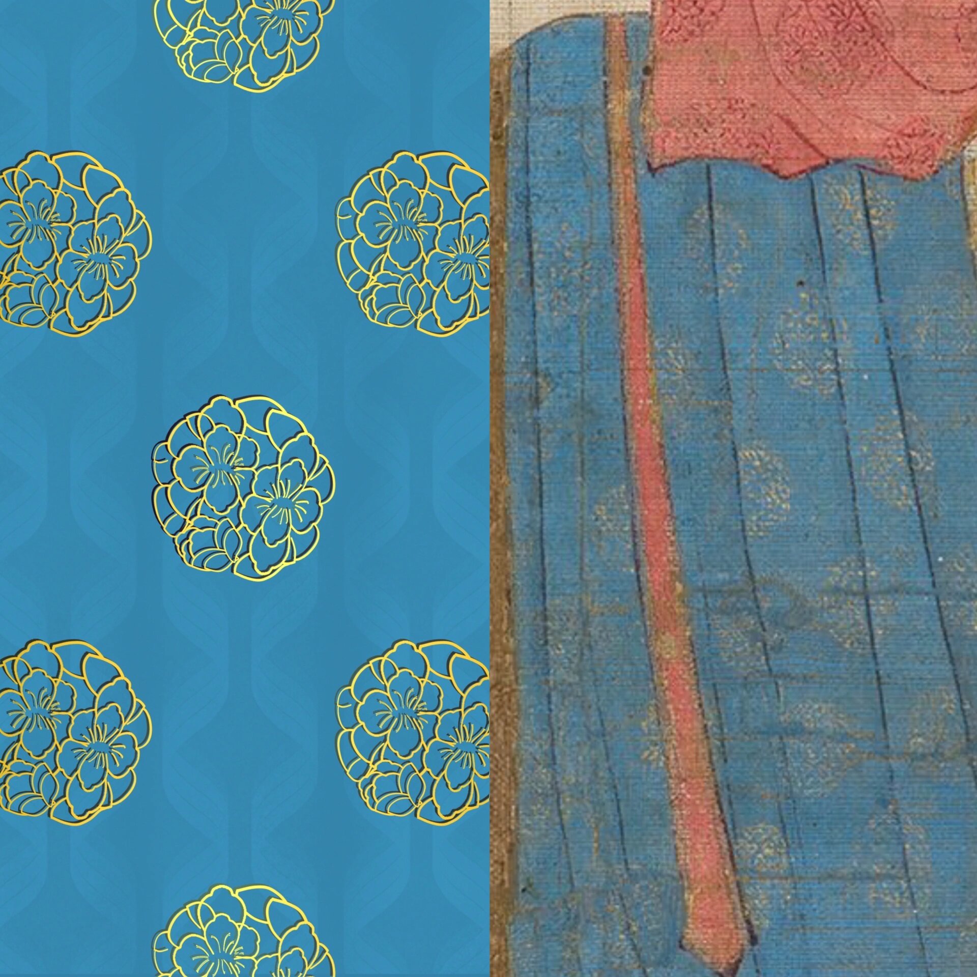 纹样再造 灵感来自|唐代画卷仕女服饰纹样 96唐代 张萱—捣练图(传)