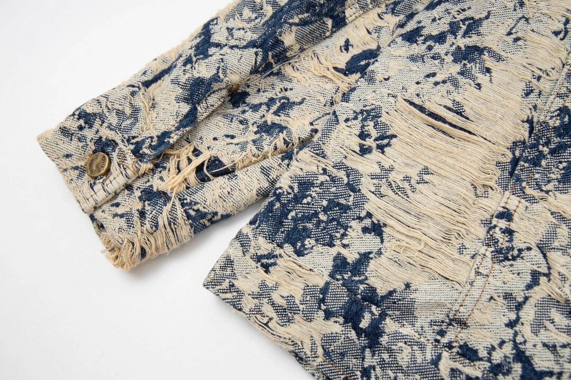 lv老花花卉爆款牛仔夹克外套 louis vuitton路易威登lv破坏花卉玫瑰