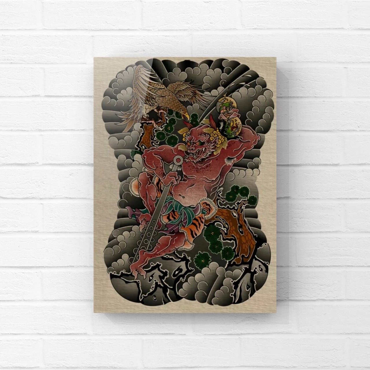 老传统满背纹身图案素材 2388老传统满背包上色