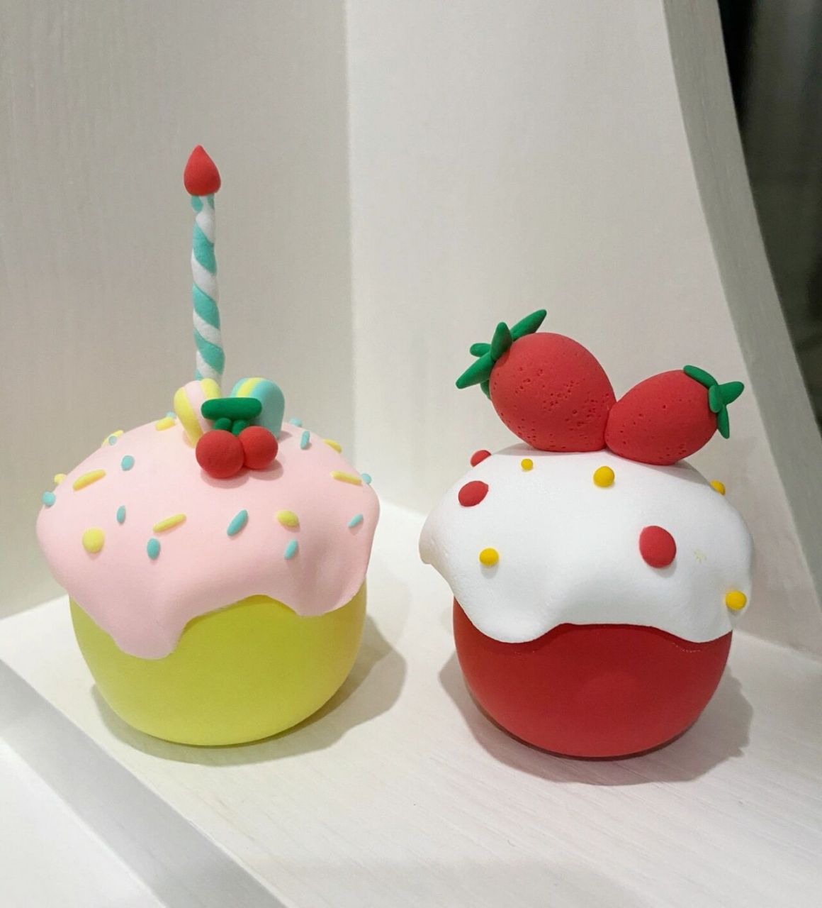 超轻黏土作品～小蛋糕90轻黏土小蛋糕90 中秋在家做了一天黏土