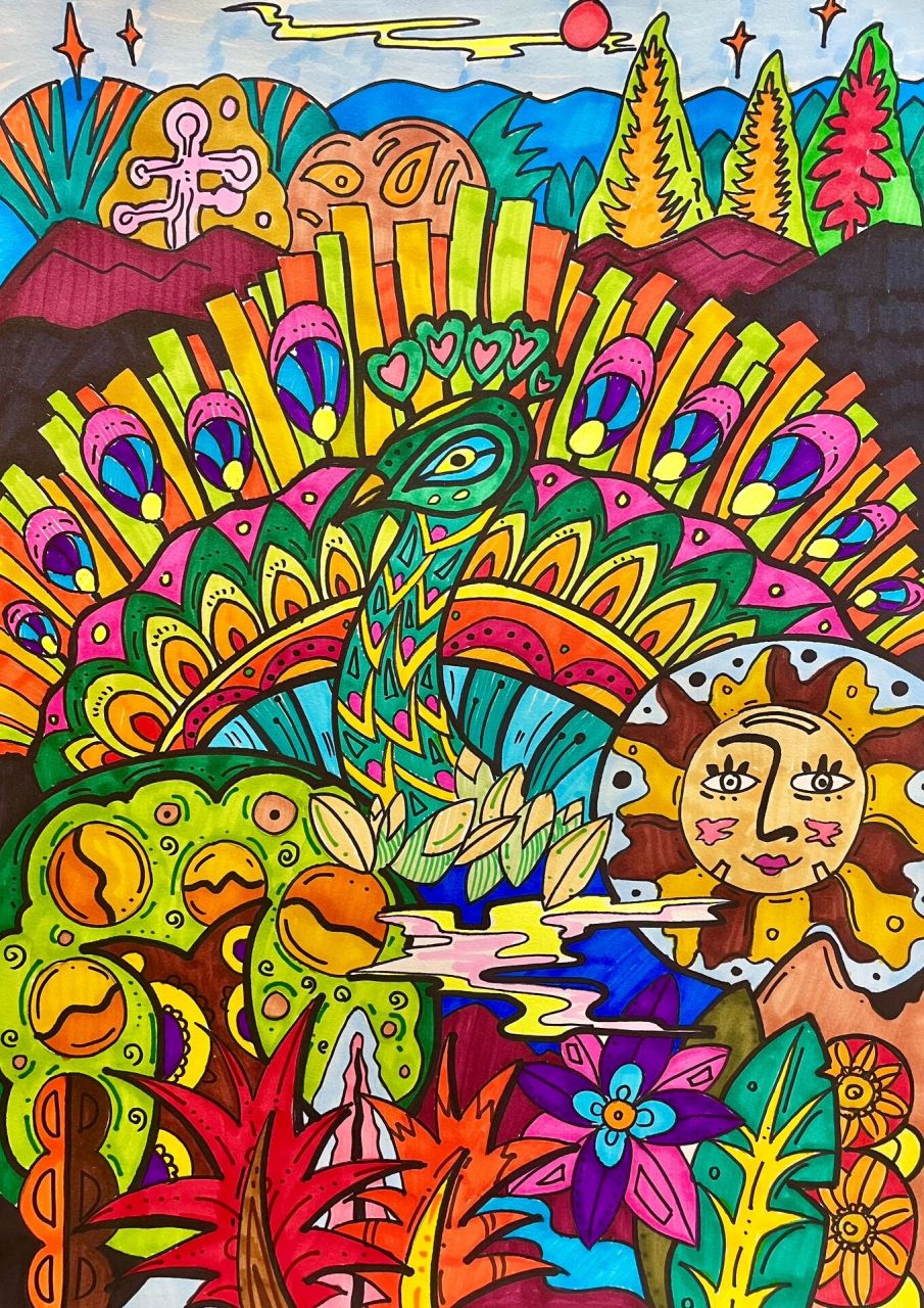 我的家乡《七彩云南》主题绘画作品98 围绕着我的家乡,七彩云南