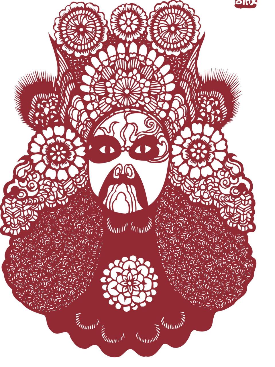 传统戏曲# #剪纸艺术# #剪纸# #花旦脸谱# #素材分享# #中国传统位