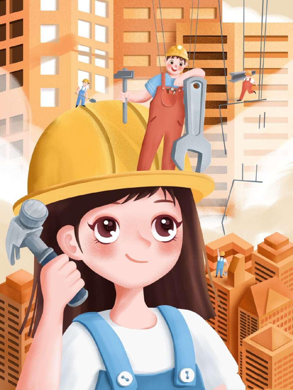 分享一波劳动节海报插画 马上就要劳动节啦,分享一波插画风格的劳动节