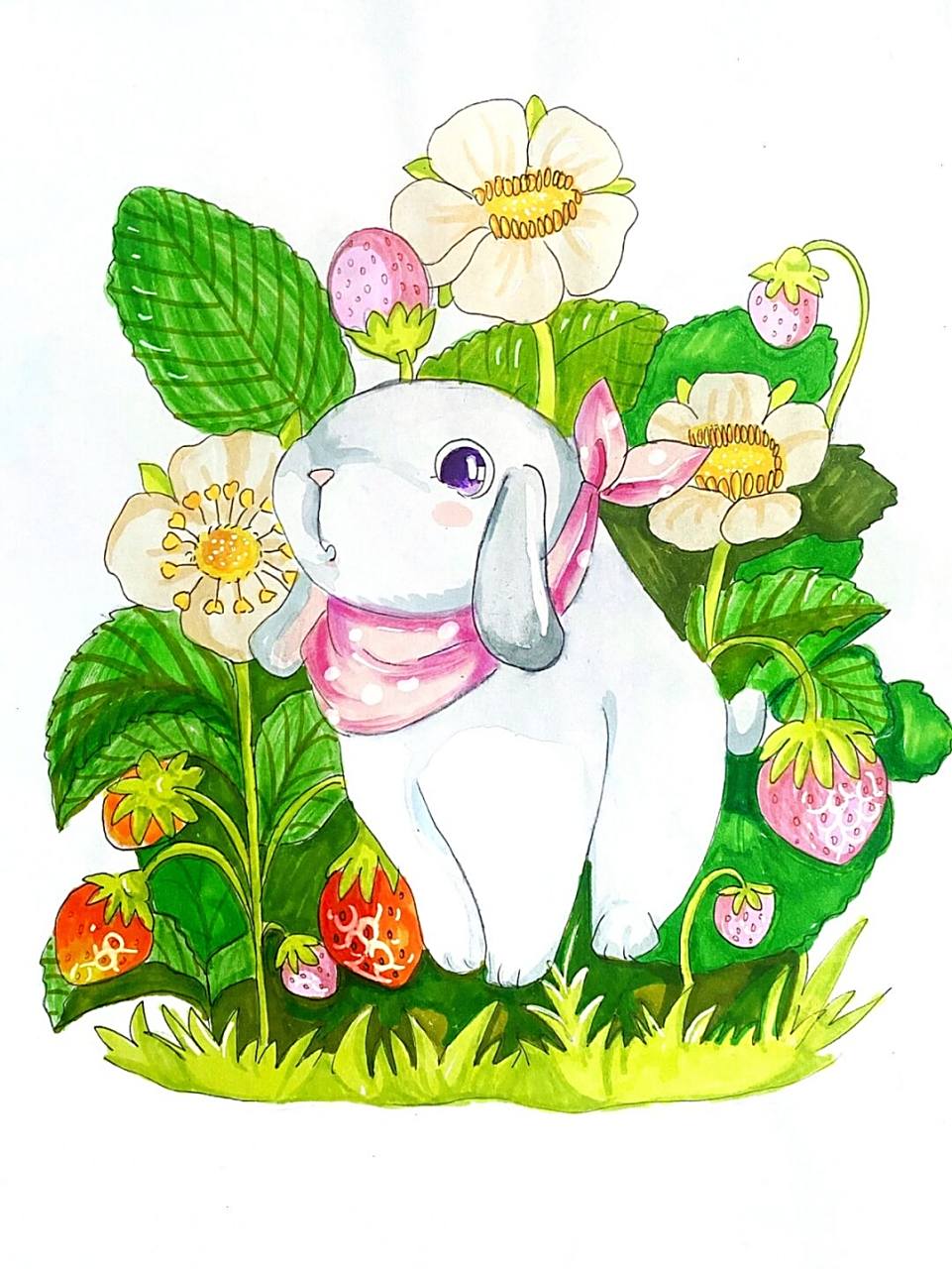 兔子手绘 #兔子主题创意画# #马克笔