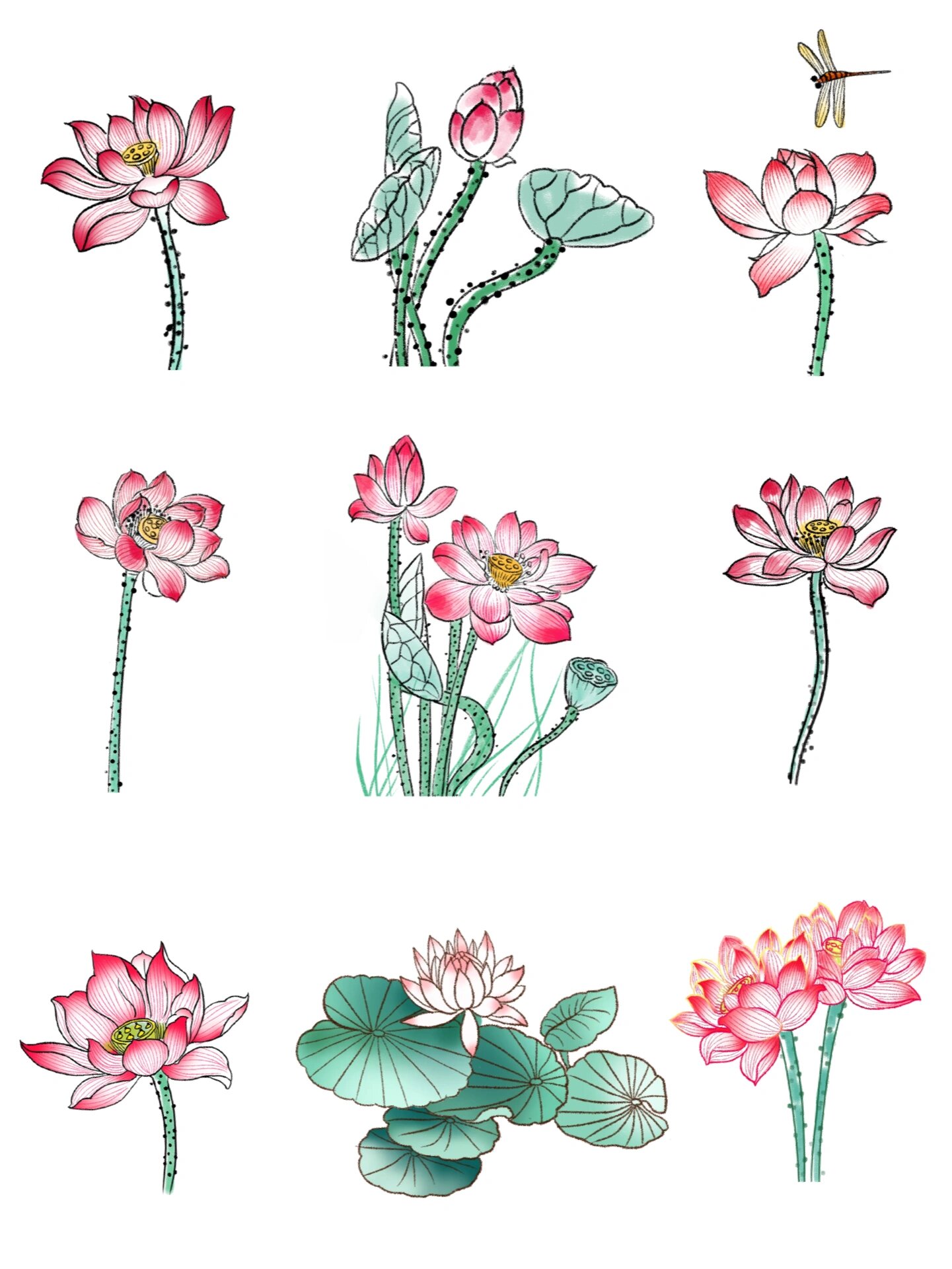 03水墨荷花|9737幅荷花图肯定有你喜欢的 03今日分享『水墨荷花