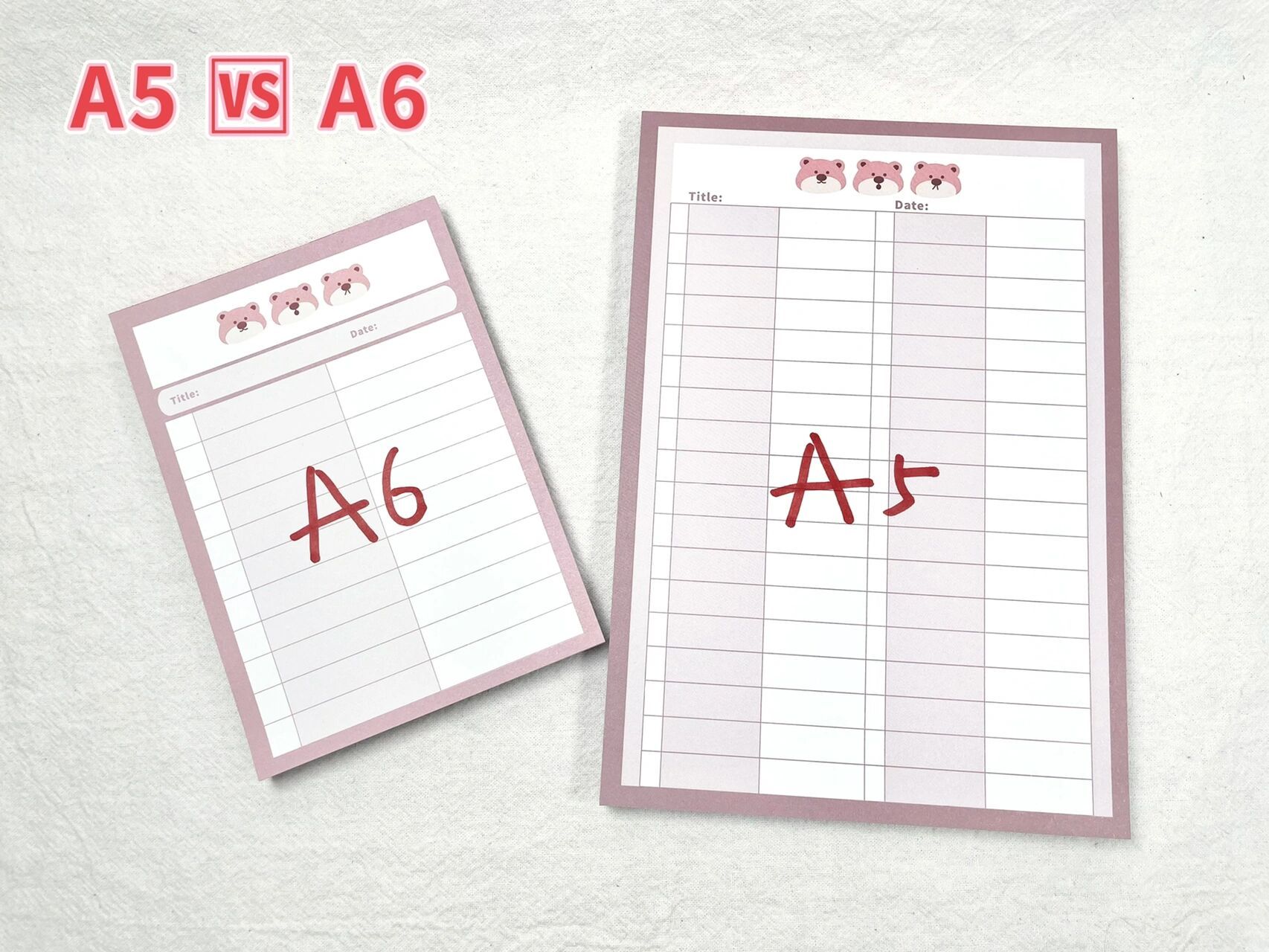 【干货分享】尺寸对比小解90 便签本最常用尺寸a5和a6对比图 	 尺寸