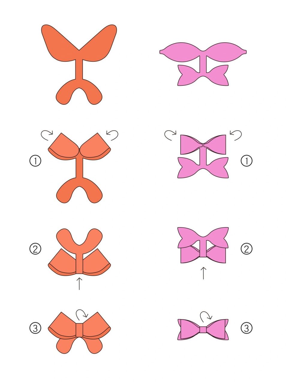 不织布手工|蝴蝶结96(附图纸教程) 两种蝴蝶结的图纸分享,图纸和