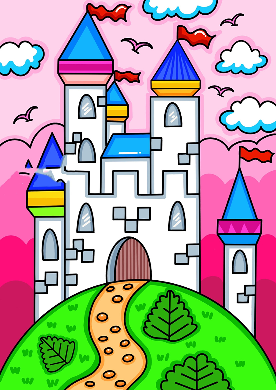 城堡98 房子 创意画 儿童画 简笔画