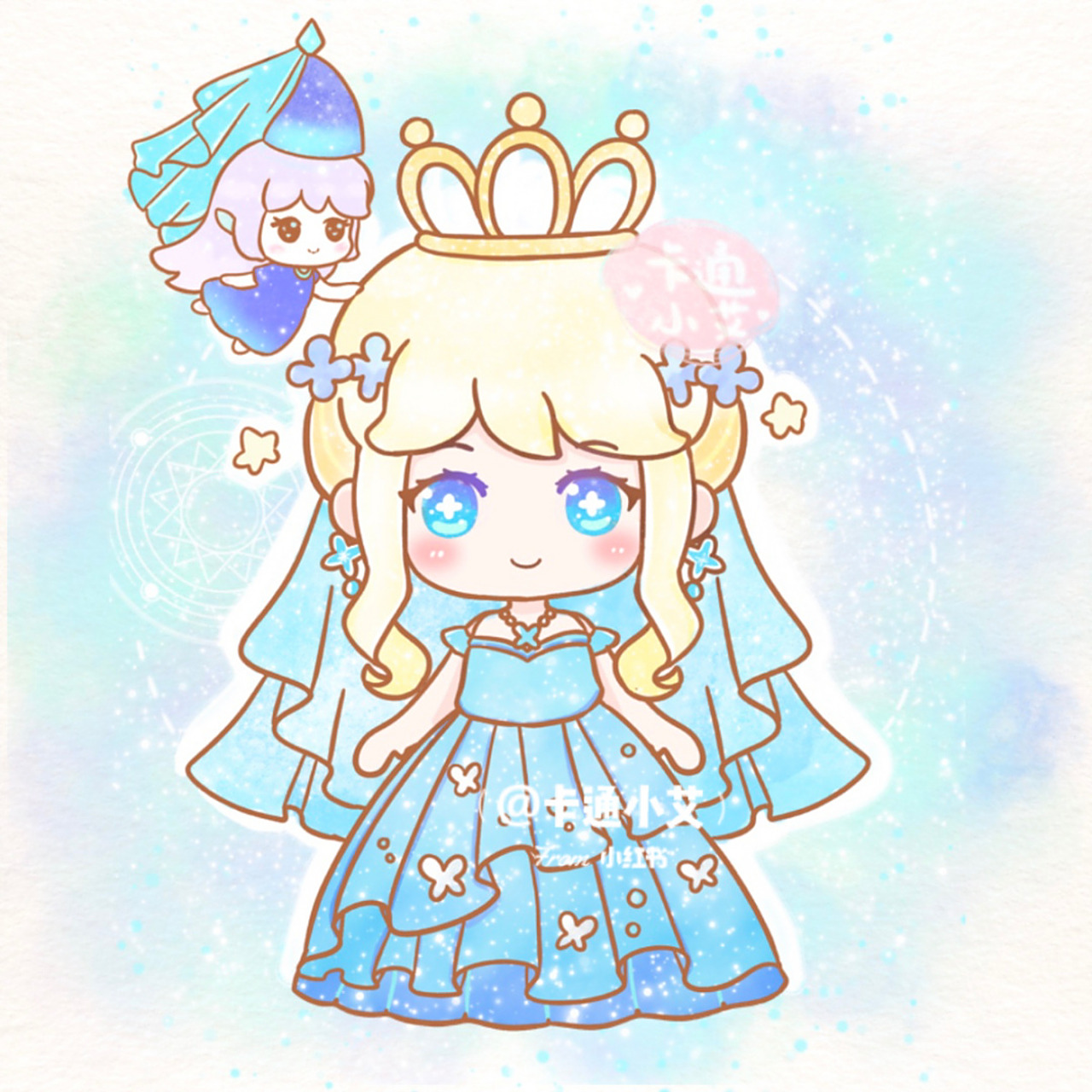 迷你世界灰姑娘 铅笔图 画画分解图 教程图 可爱萌萌的灰姑娘公主