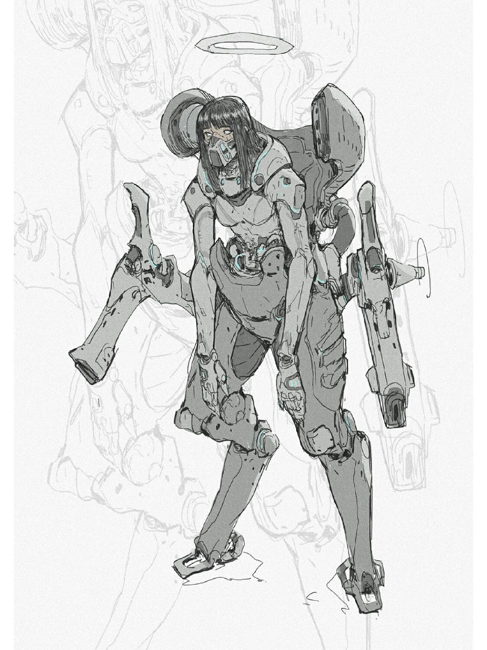 一组超级帅的人物机械设计素材!