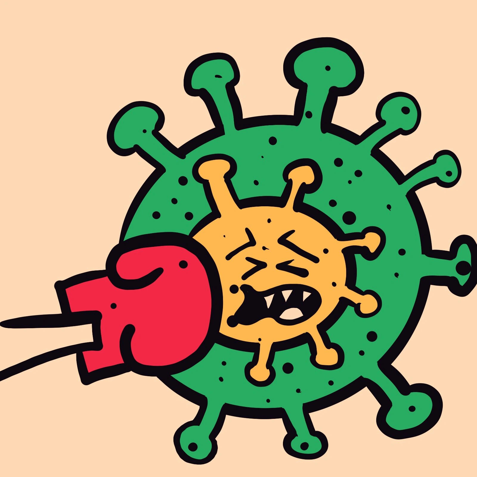 幼儿园疫情防控 | 细菌卡通图片 | 手绘