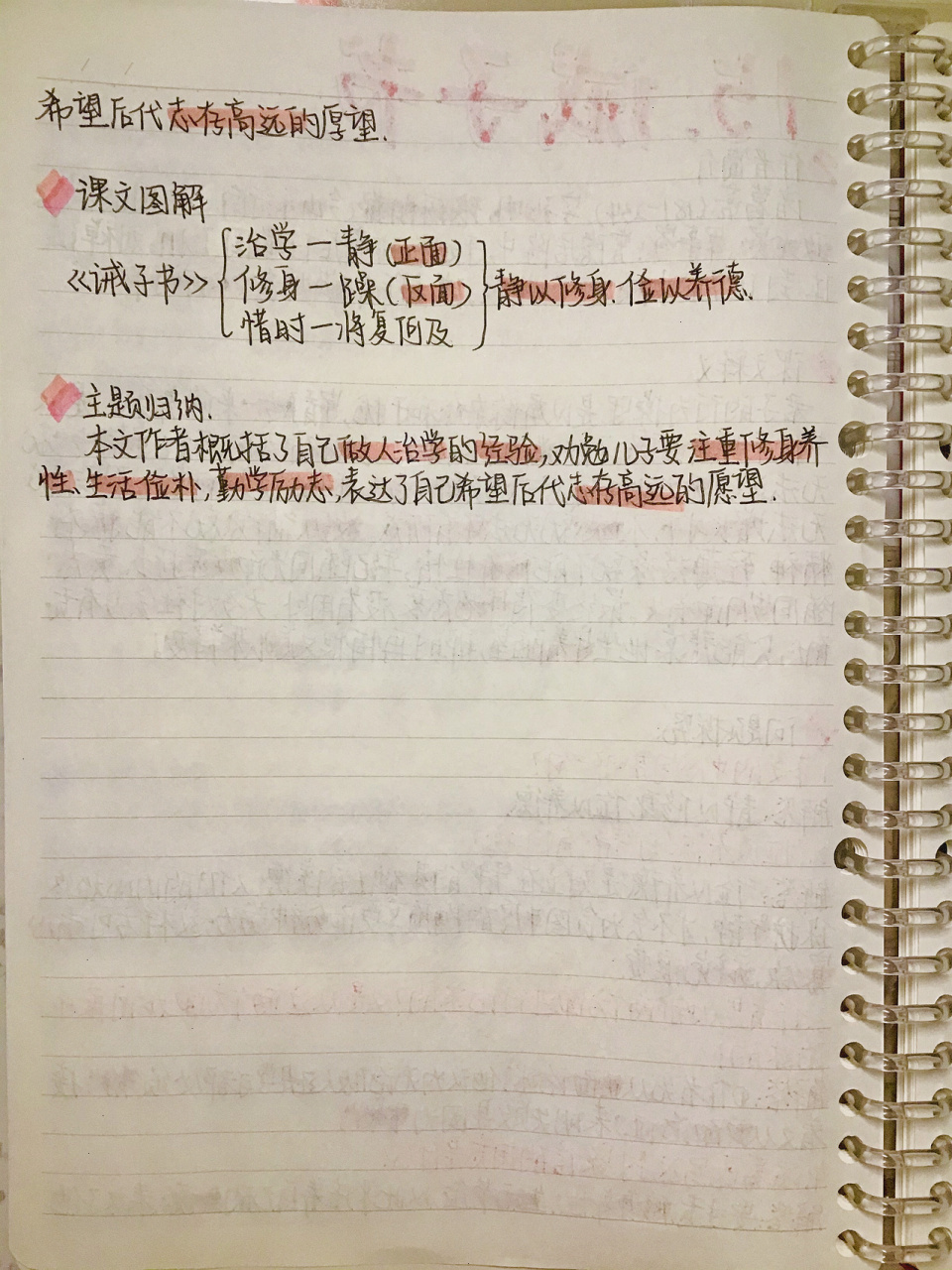 七年级上册语文笔记|第十五课《诫子书》 我好勤劳快夸我 随机友友