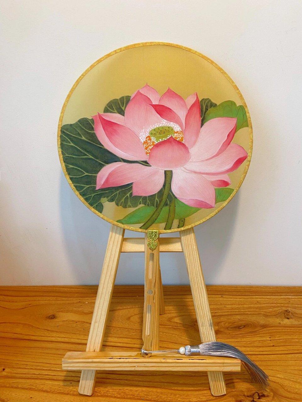 出水芙蓉图 手绘扇面 工笔 国画小品附教程 干货|保姆级教程|工笔画