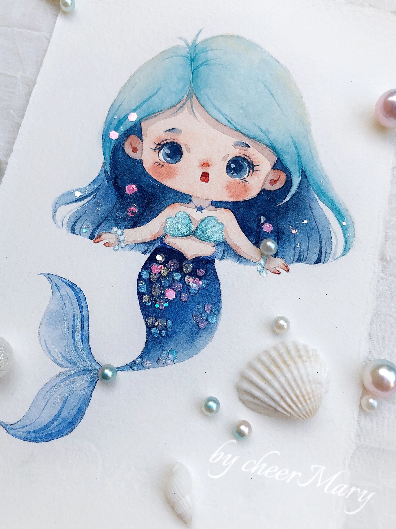 水彩手绘│梦幻美人鱼