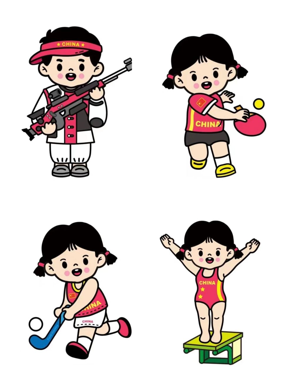 亚运会运动小人简笔画图片