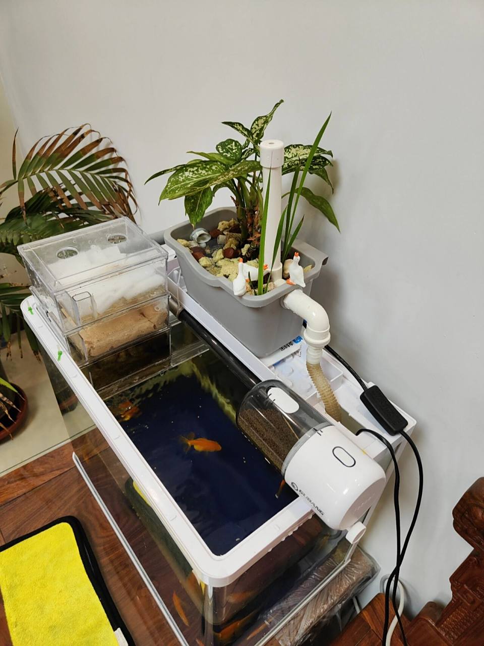 自制自改装的鱼缸过滤系统. 自制自改的鱼缸过滤.原来的过滤效果不好.