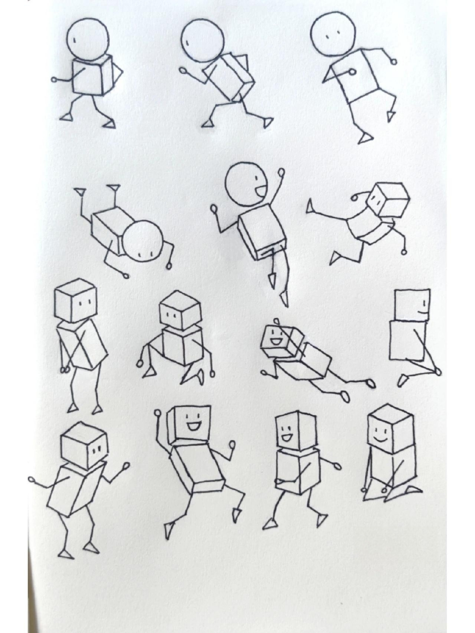 如何画出立体人物?先从立体火柴人画起