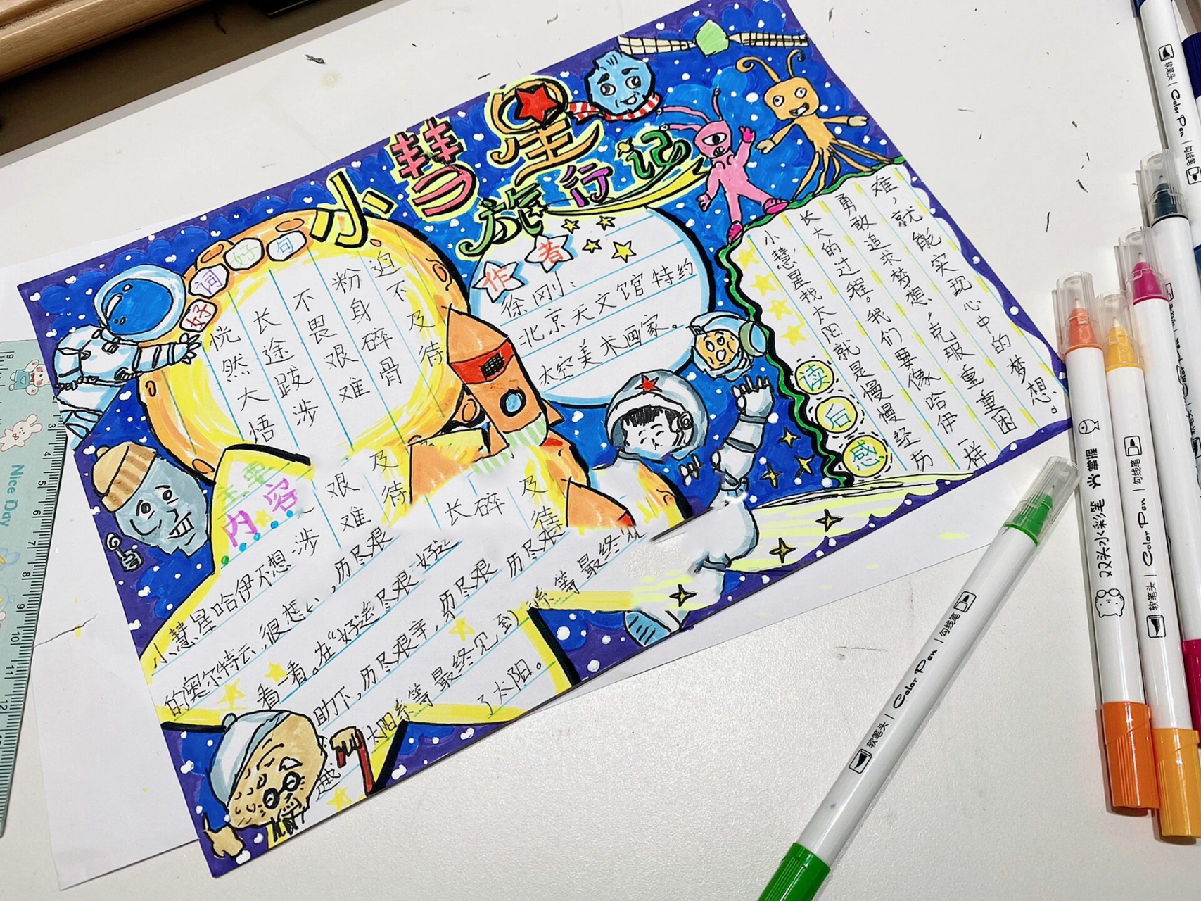 小彗星旅行记手抄报读书小报 一下期末的阅读考级需交的阅读过程性