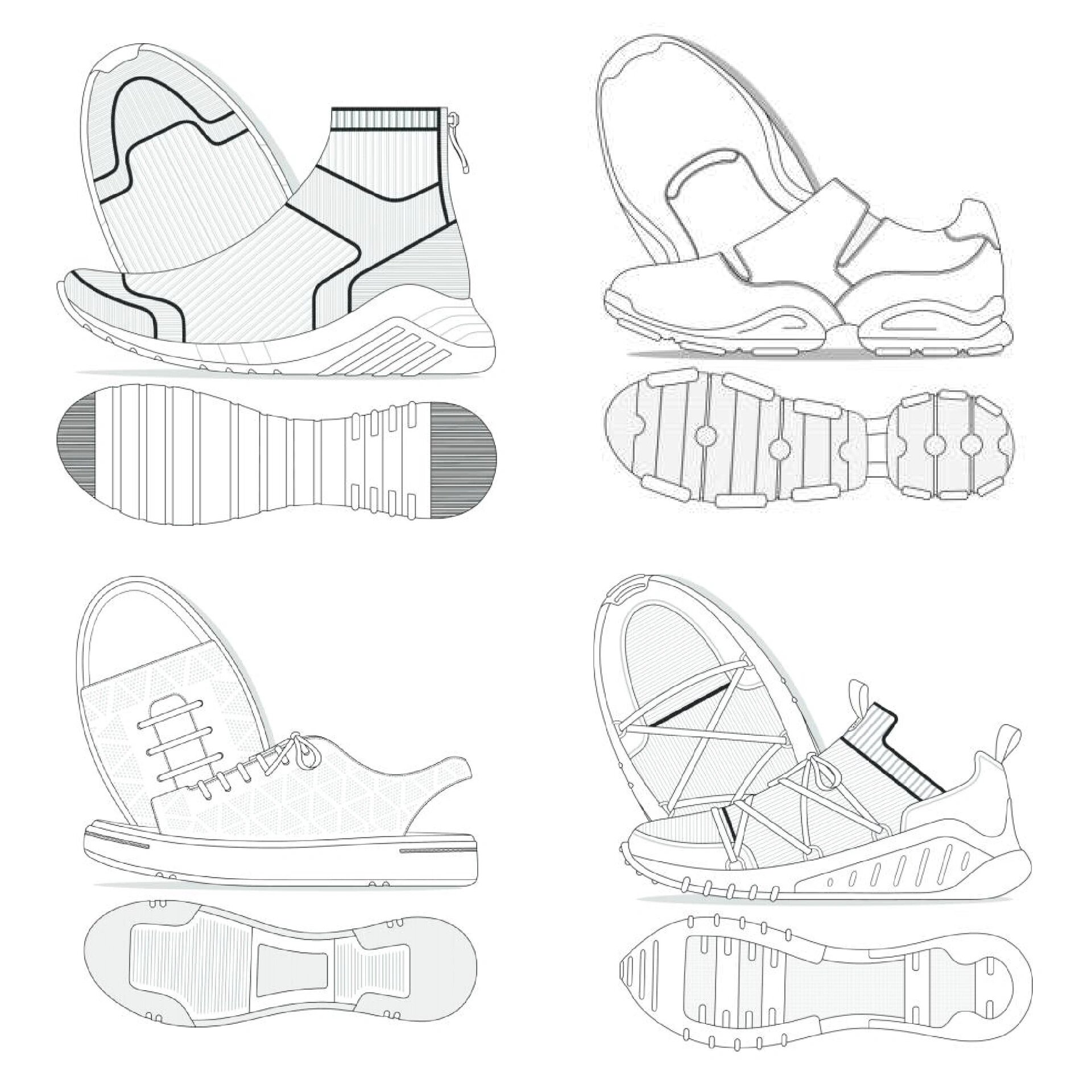 鞋子设计细节干货 平底鞋款式图3️⃣4️⃣