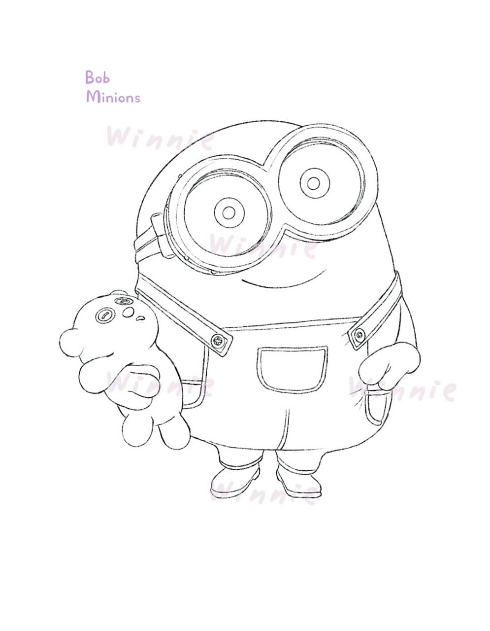 小黄人鲍勃bob/附线稿 老规矩:完整绘画过程视频在主页的另外一个笔记