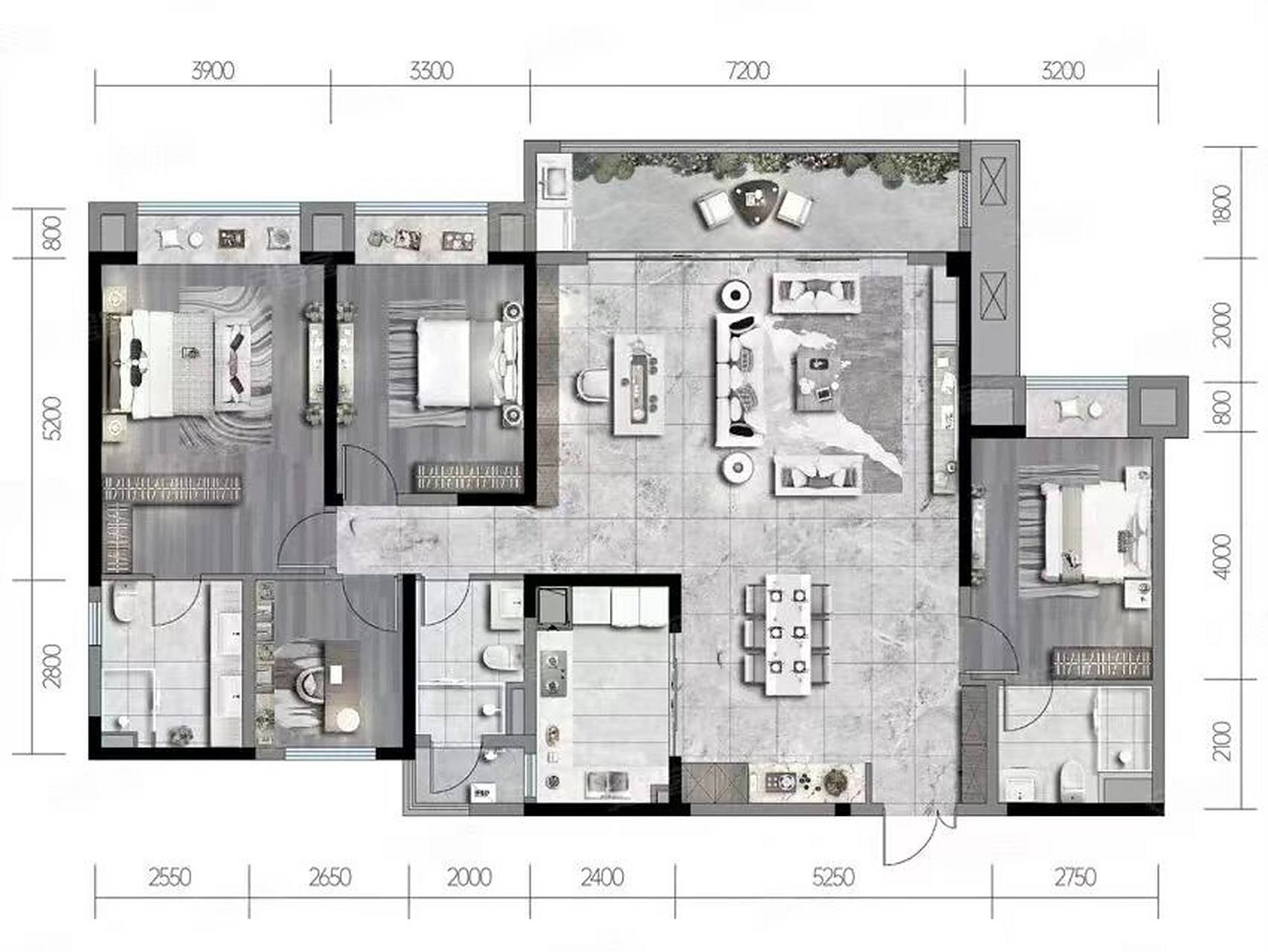 主流180平方米户型图鉴赏 #戶型# #豪宅# 市场上主流的180平户型设计