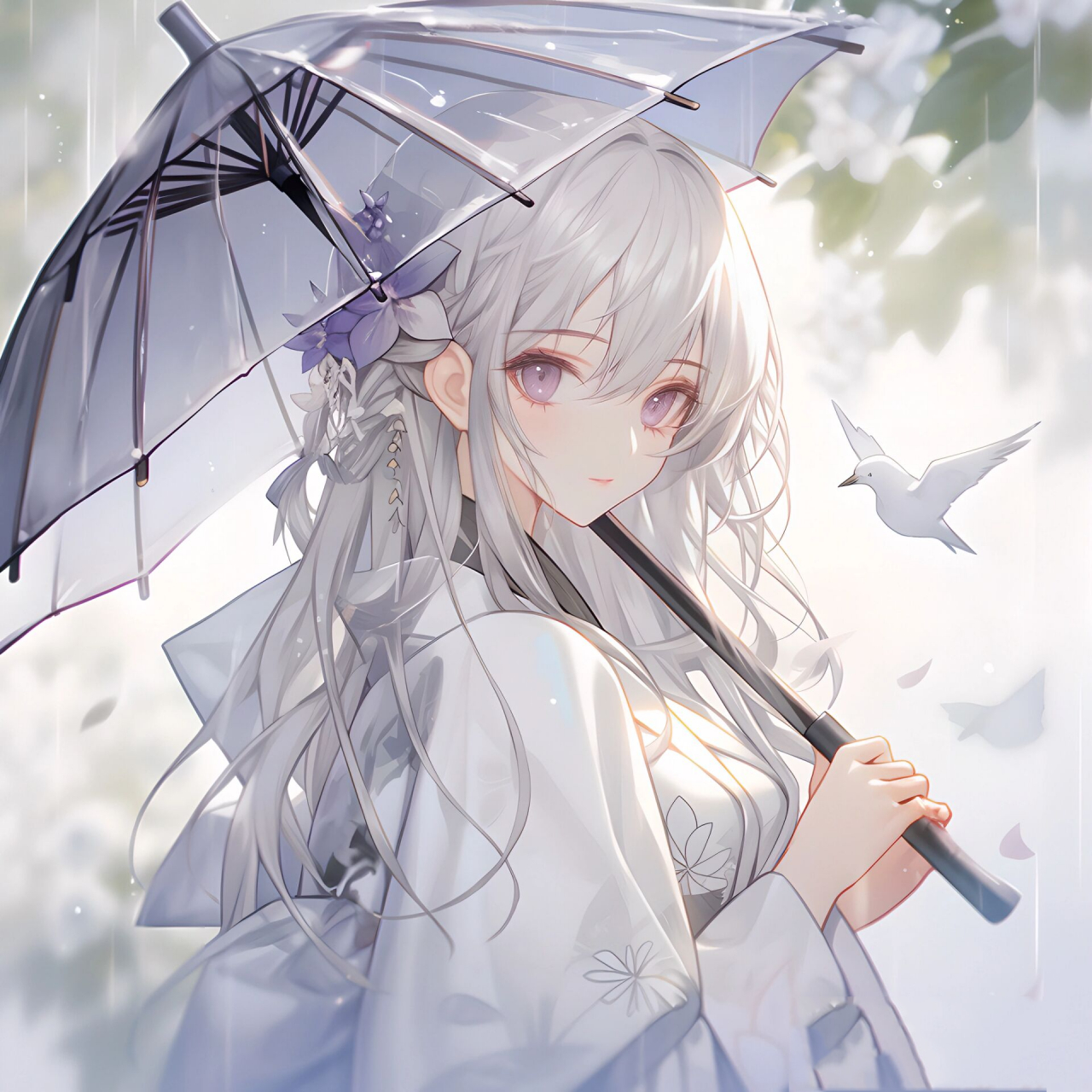 一把伞,遮风挡雨!▏古风女生动漫头像