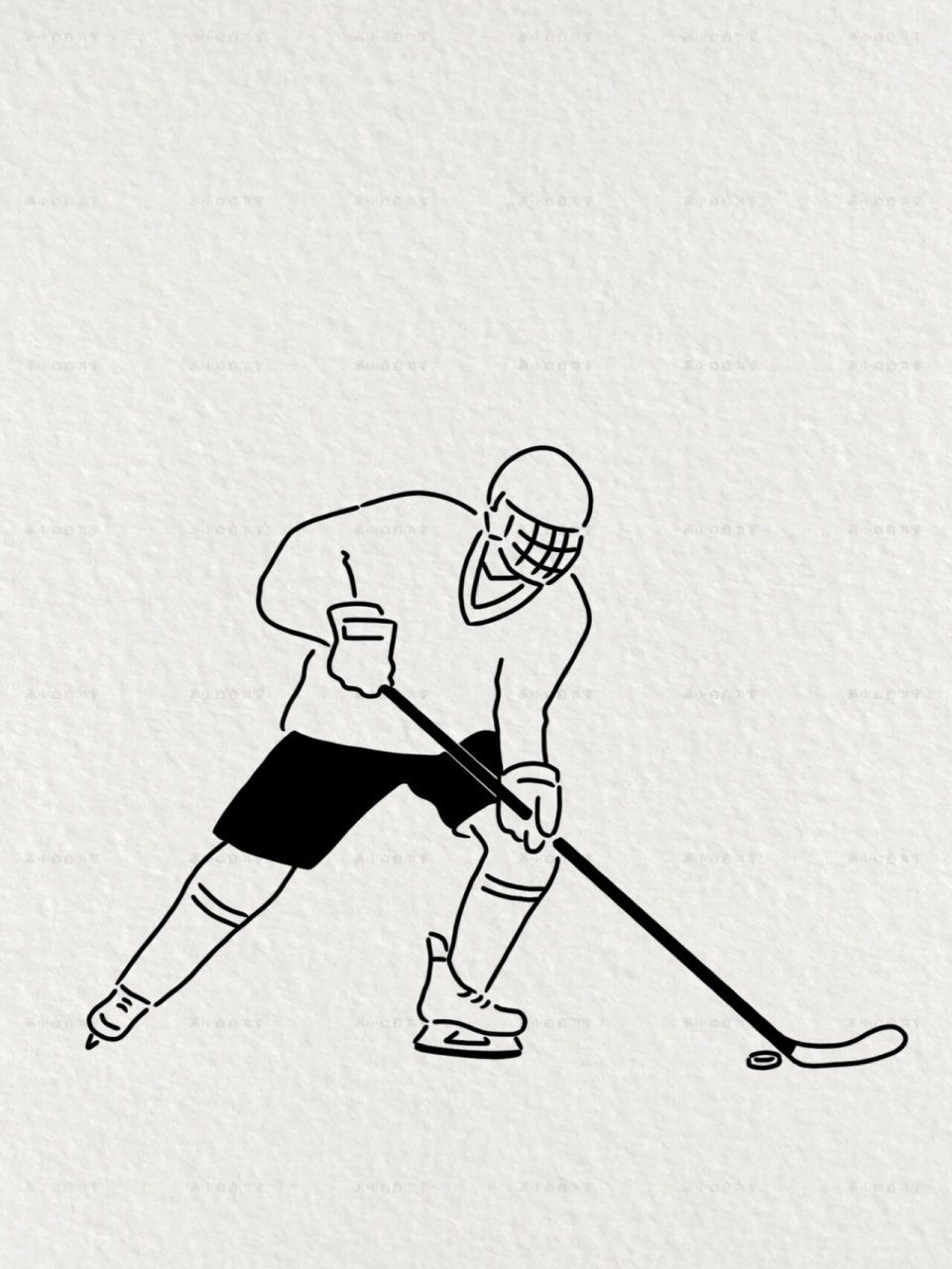 起画2022北京冬奥会-冰球9815 照片转画|极简手绘简笔插画含步骤