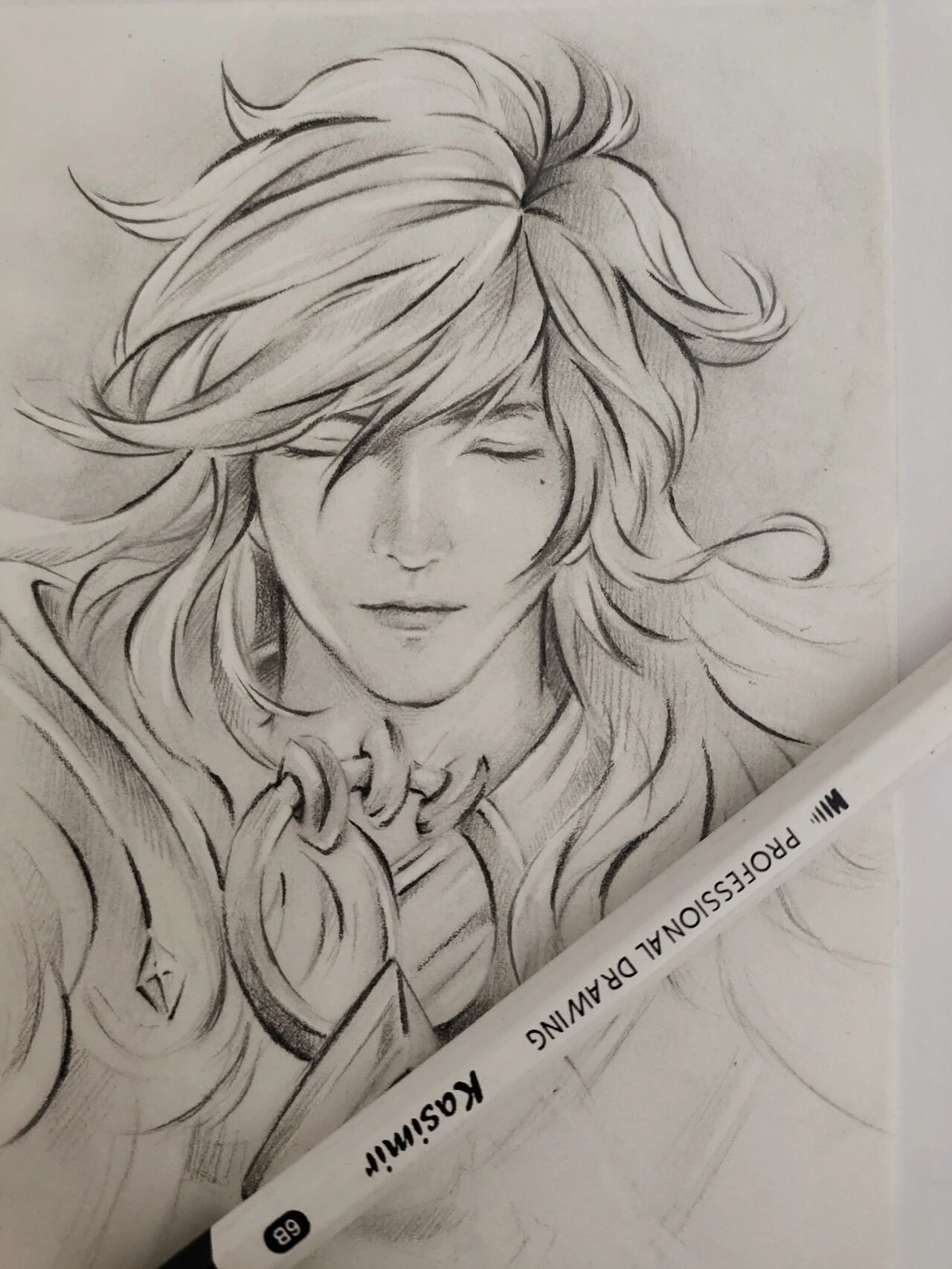 用了浅的4,6b和深的14b勾线 9015:白卡纸,卡西米尔铅笔