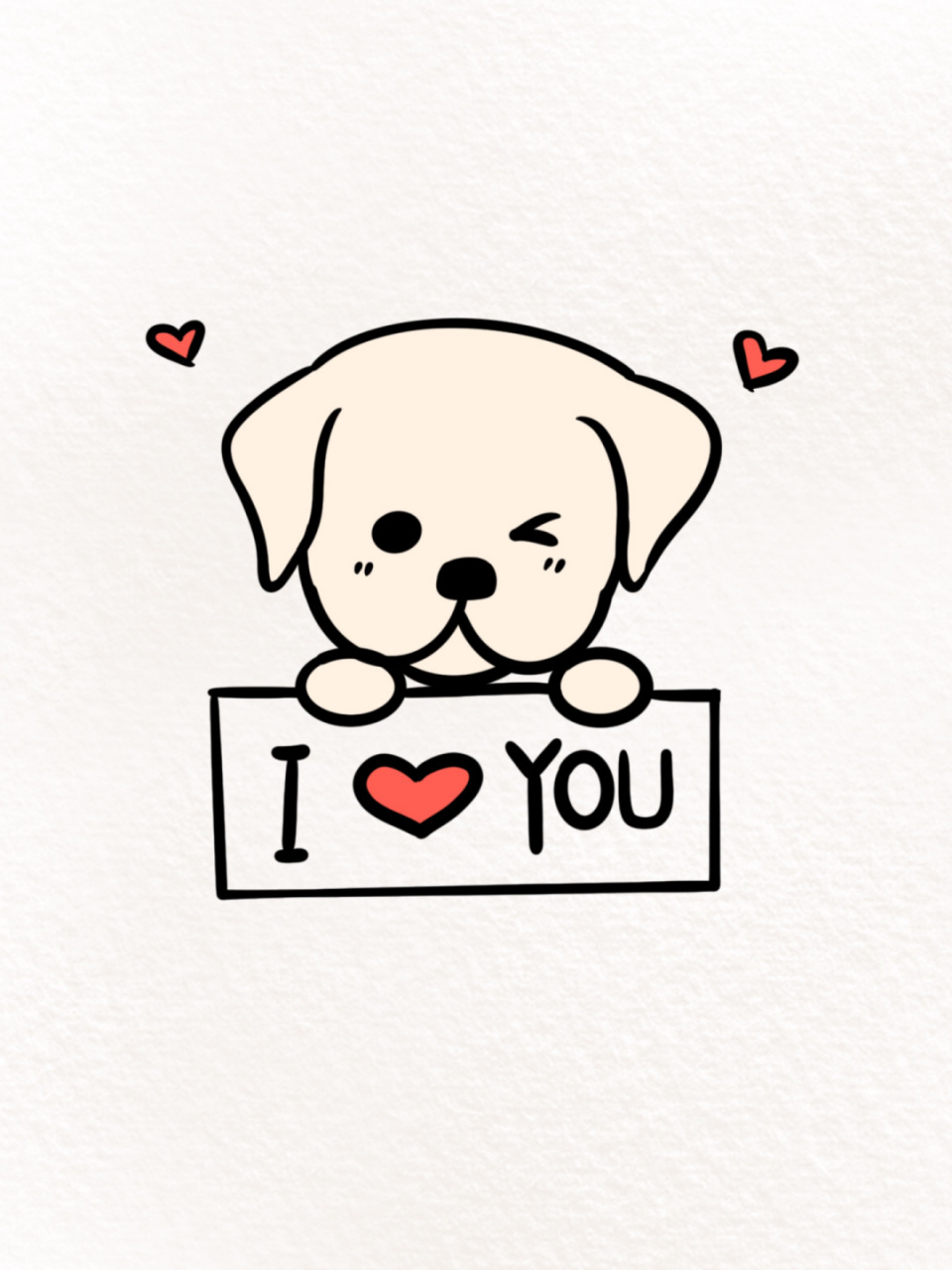 简笔画 | wink小狗 谁不爱一个会wink的可爱小狗狗呢 #procreate# #简