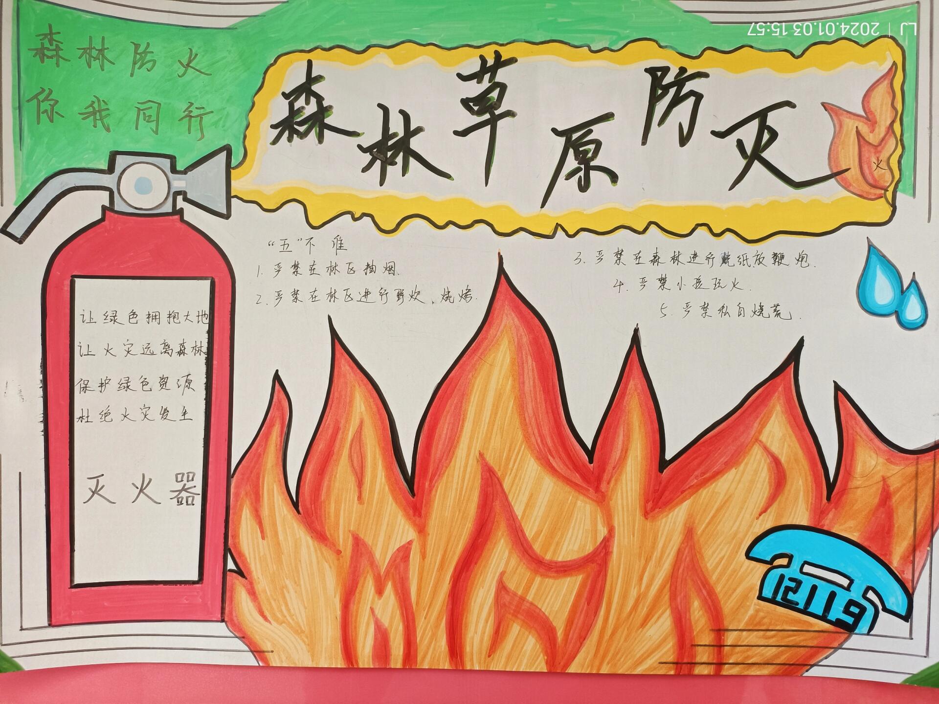 森林草原防灭火手抄报 幼儿园森林草原防灭火手抄报