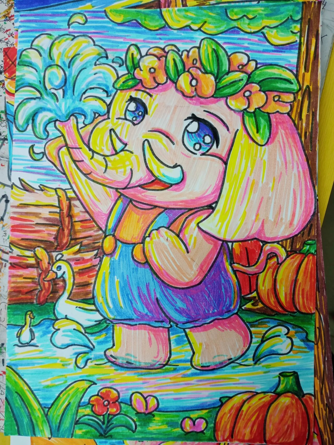 命题简笔画"大象"