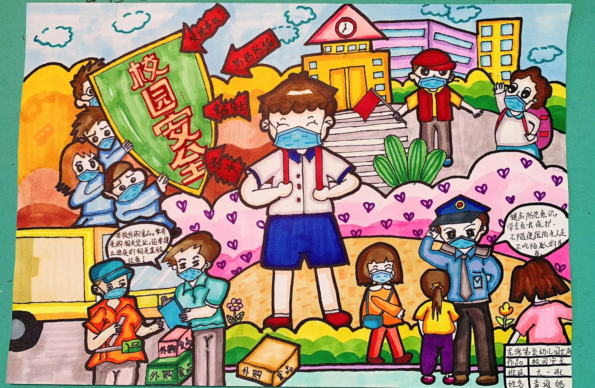 校园安全绘画