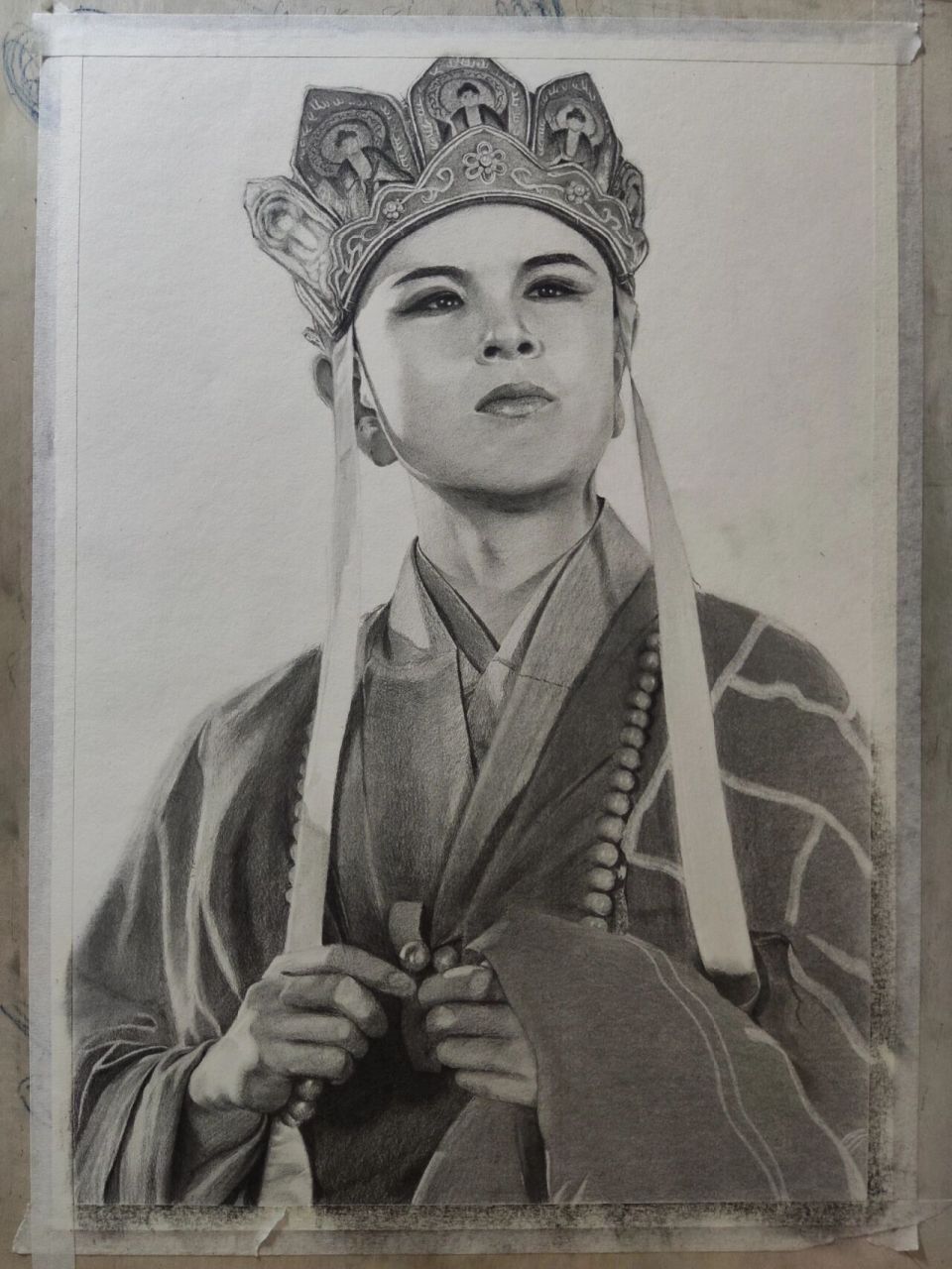 素描人物唐僧步骤