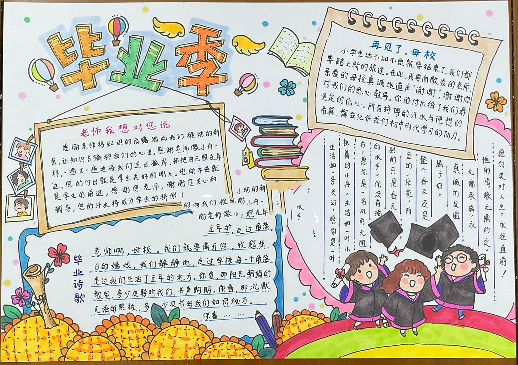 毕业手抄报 嗯…终于…小学的最后一张手抄报了