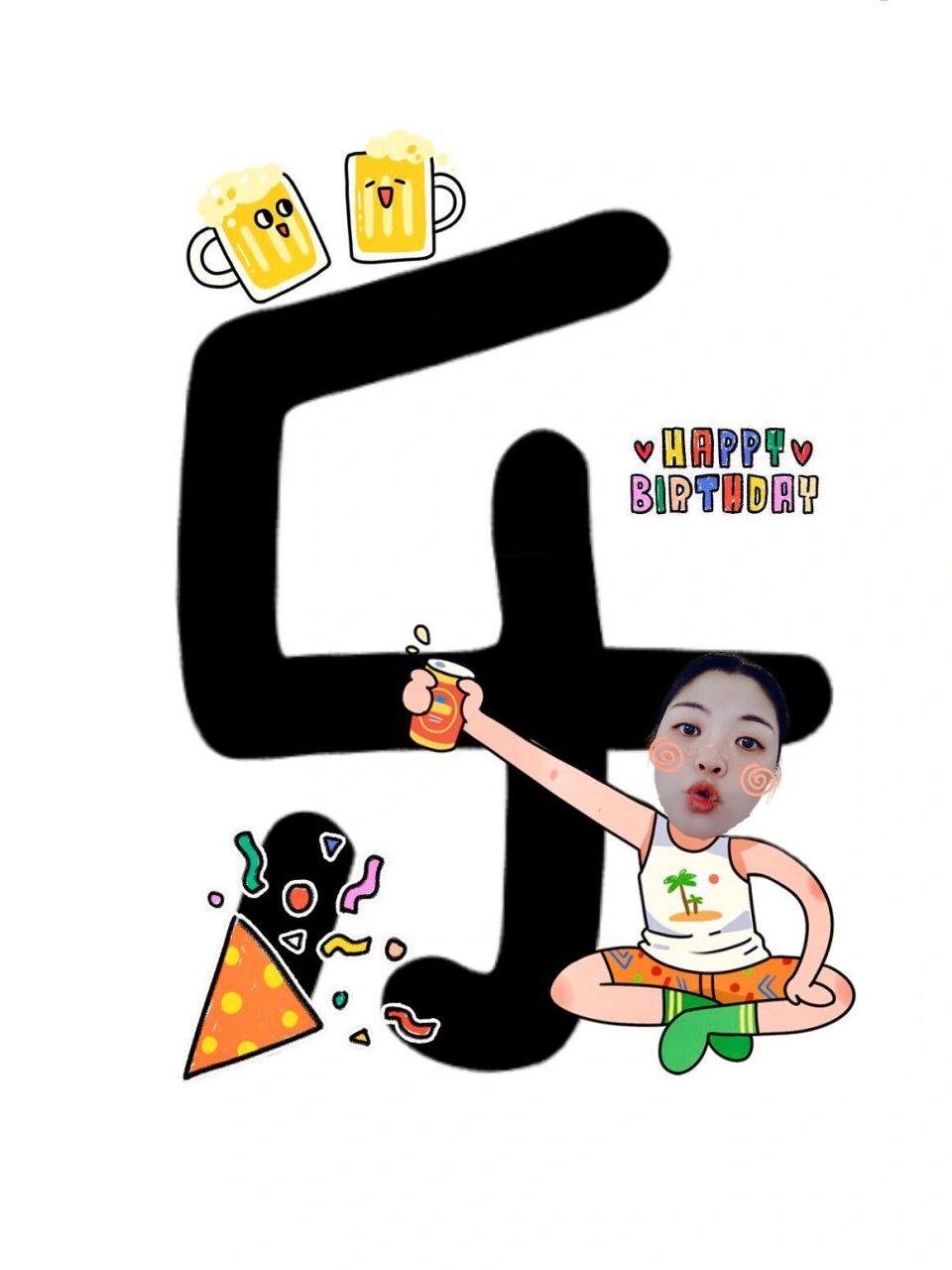 朋友圈生日搞笑有趣生日配图 先把图已经p好了,迫不及待等生日那天了