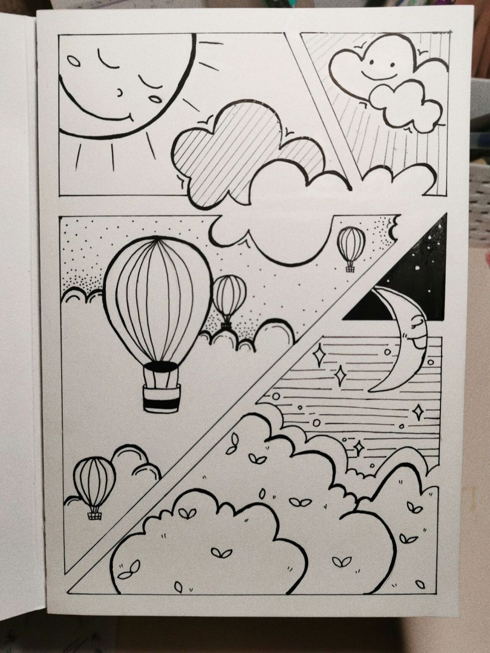 黑白简笔画3_黑白线条_含步骤 临摹自 .n 黑白线条