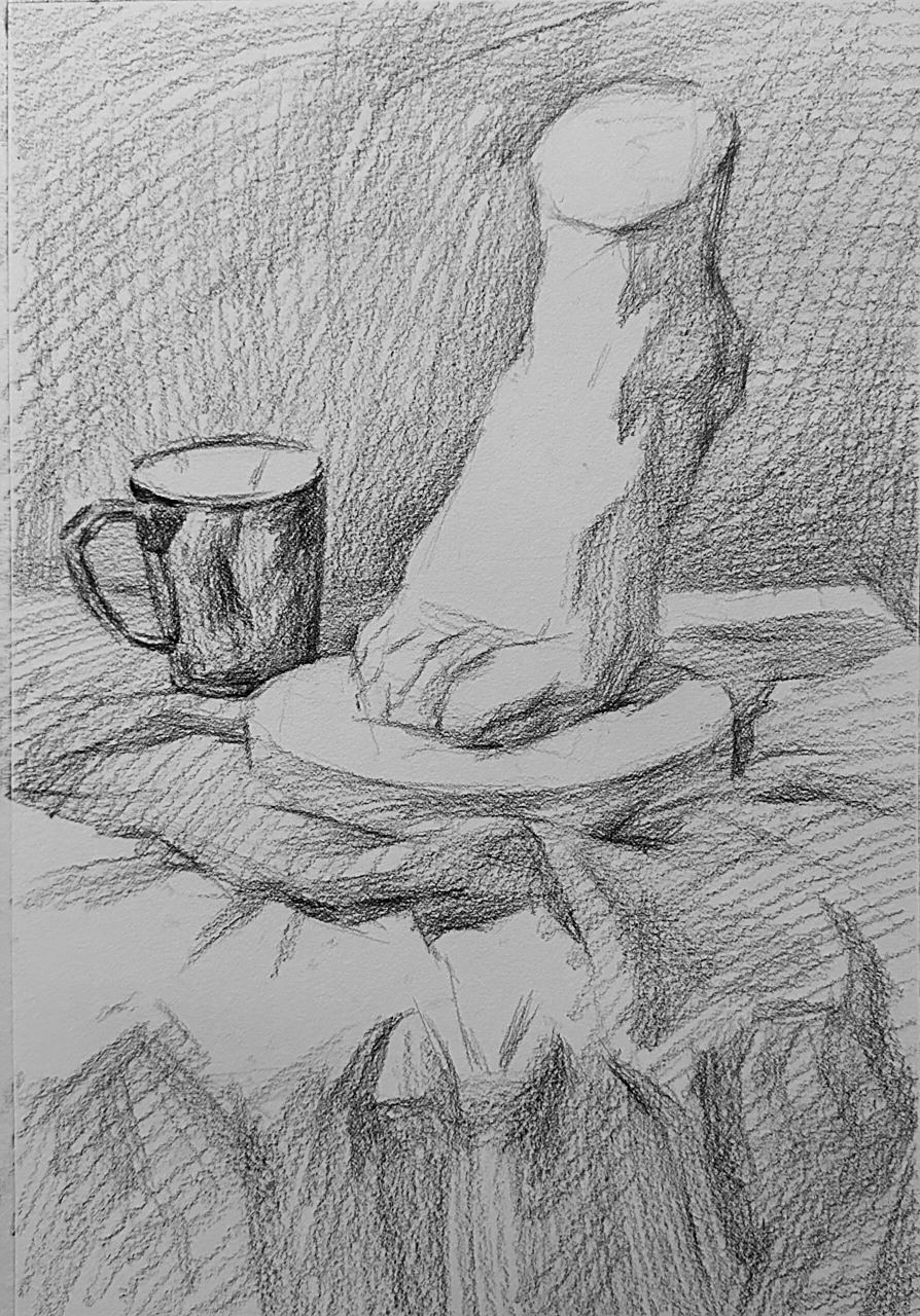 静物素描石膏脚