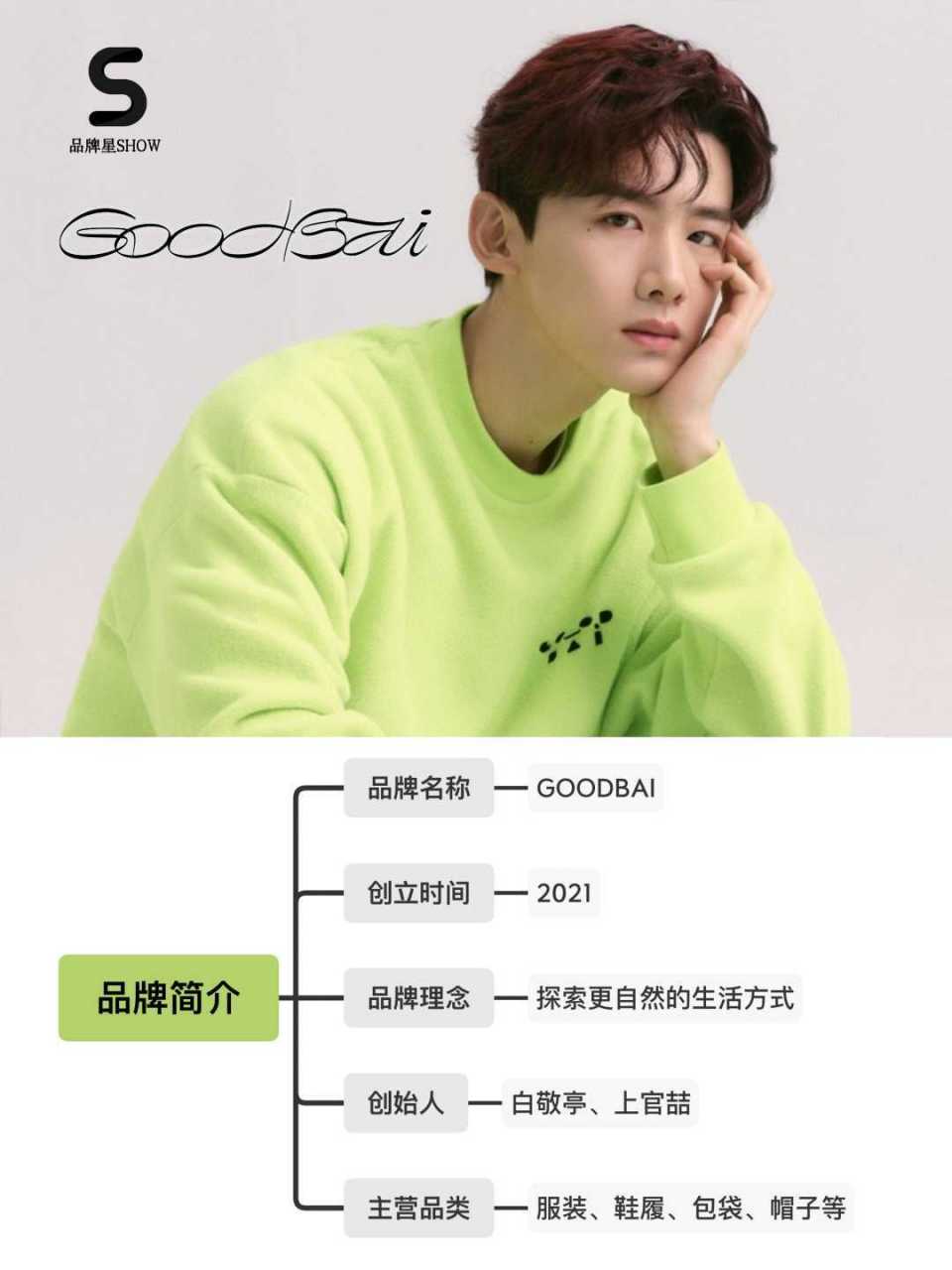 93「goodbai」成立于2021年,是白敬亭创立的服装及生活方式品牌,由