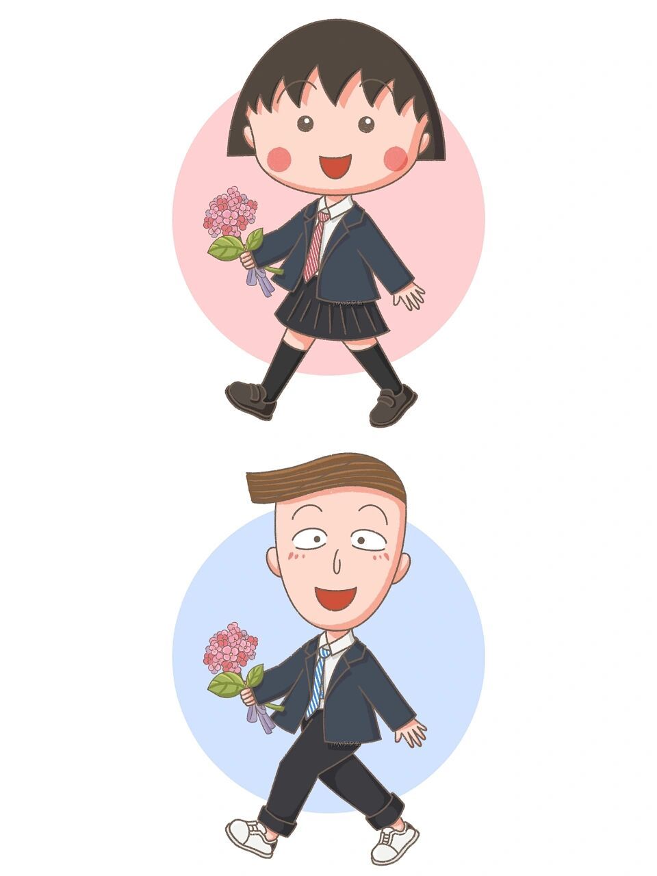 带一束花去见你98|樱桃小丸子花轮情侣头像