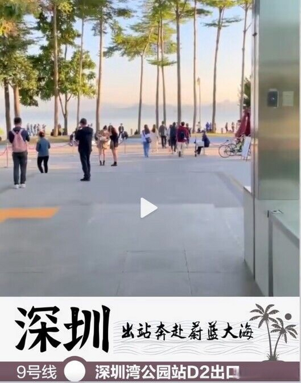 一出站就被惊艳了的宝藏地铁口深圳9号线深圳湾公园站d2出口好美,一