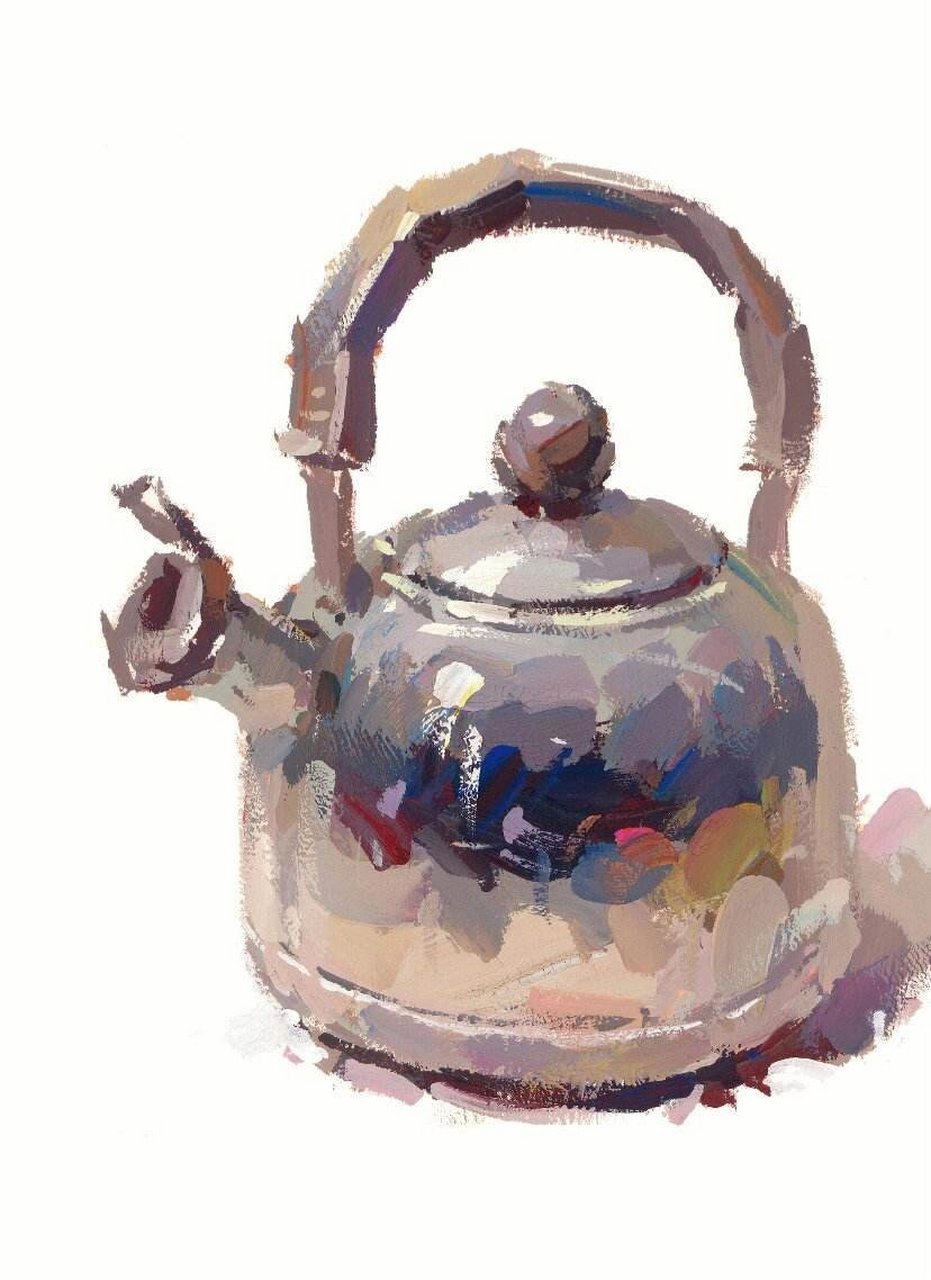 色彩静物—不锈钢 如何画好不锈钢? 一.