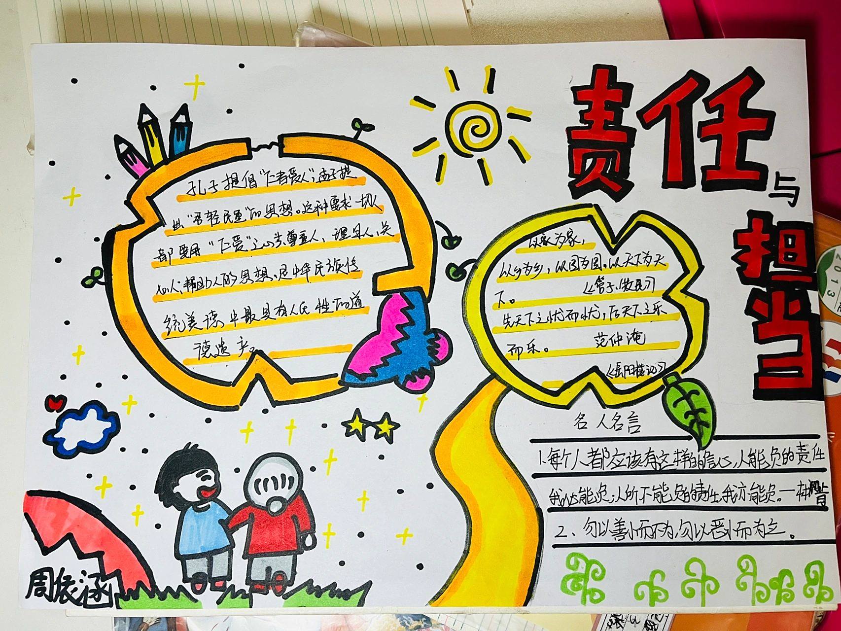 责任与担当手抄报 今日份手抄报!