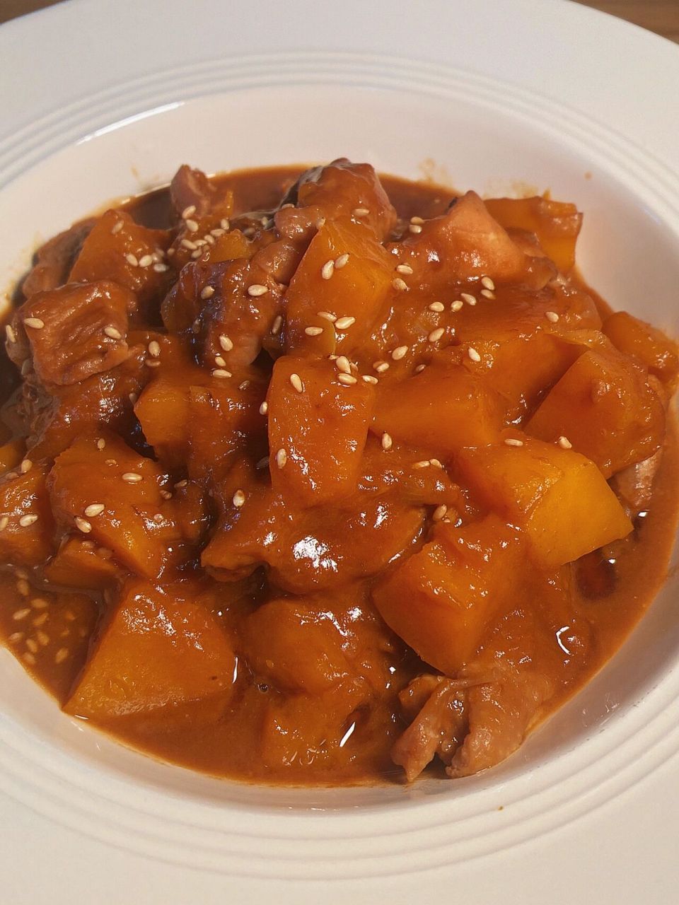 减脂期这样吃97比咖喱还好吃的南瓜炖鸡!